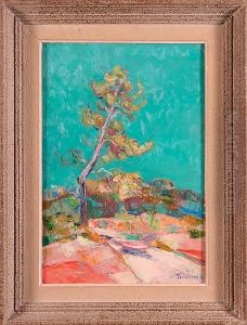 Drzewo Na Tle Blekitu, 1940 R. by Wlodzimierz Terlikowski