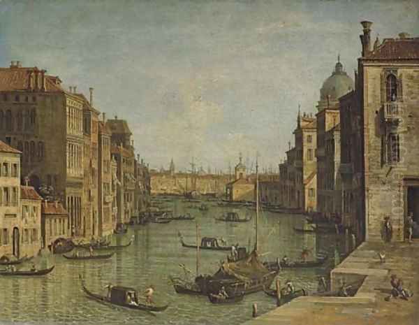 The Grand Canal, Venice, looking East from the Campo San Vio towards the Bacino - view 1