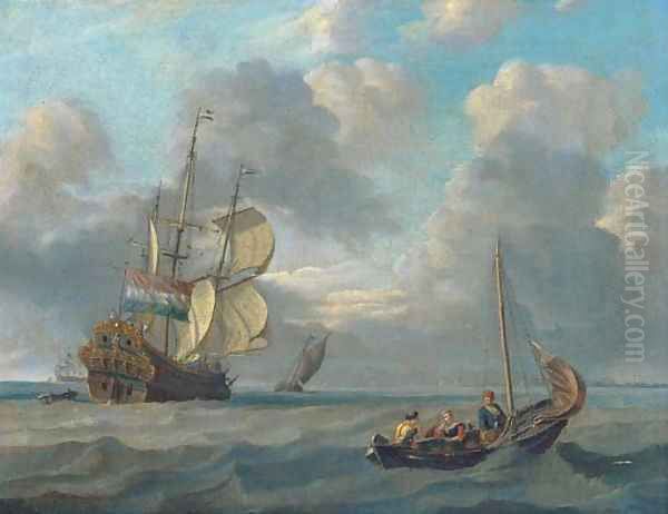 A Dutch warship running inshore - view 1