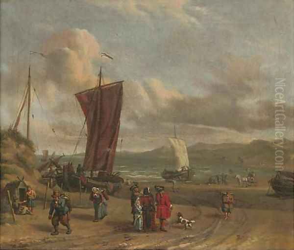 Merchants in discussion on the foreshore - view 1