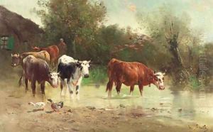 Watering cows by Henri Schouten
