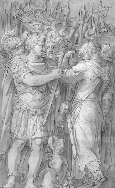 A group of Roman soldiers, after Polidoro - view 1