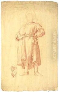 A standing figure in oriental dress