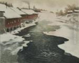 Winter In Norway. by Fritz Thaulow