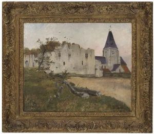 Castleruins And Churchin Picquigny Near Amiens Castleruins And Churchin Picquigny Near Amiens