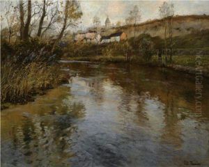 Elvelandskap (river Landscape) by Fritz Thaulow