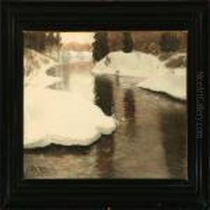 Stream At Thaw by Fritz Thaulow