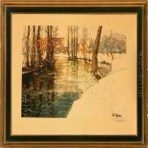 A Winter Landscape by Fritz Thaulow