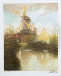 Moulin Au Bord De La Riviere by Fritz Thaulow