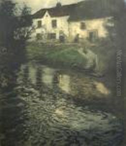 Untitled (nocturnal River Scene) by Fritz Thaulow