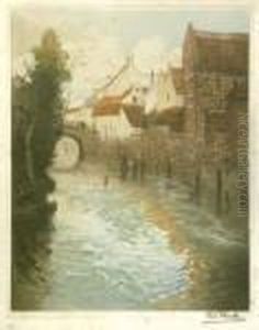 [vieilles Maisons Avec Un Pont A L'arriere-plan].