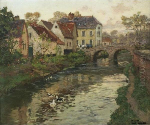 Landsby Naer La Panne, Belgia (small Town Near La Panne, Belgium) - view 1