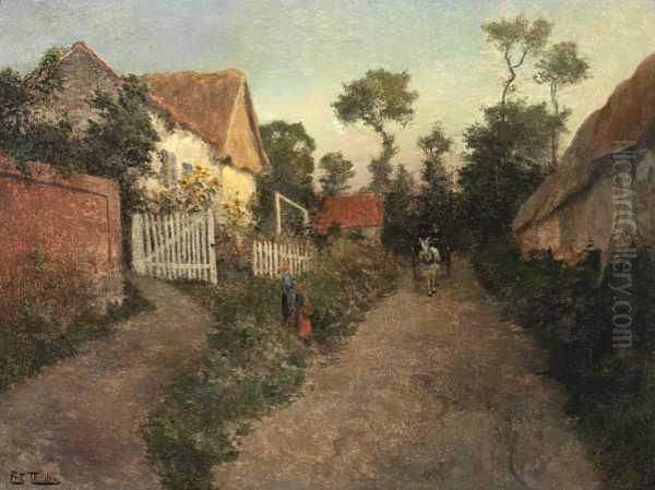 Fra Landsbyen Barneval-le-grand Olje Pa Lerret - view 1