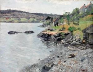 Norsk Kystlandskap 1889 by Fritz Thaulow