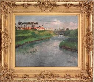 Sommerlandskap Med Elv by Fritz Thaulow