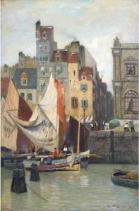 Fra Le Havre, Hoyvann (from Le Havre, High Water) by Fritz Thaulow