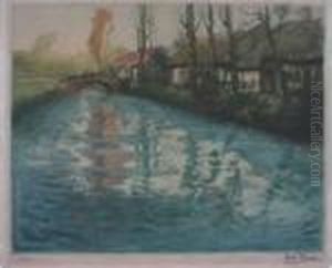 Stream With Cottages Stream With Cottages