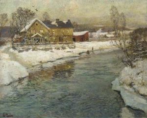 A Cottage By A Canal In The Snow A Cottage By A Canal In The Snow