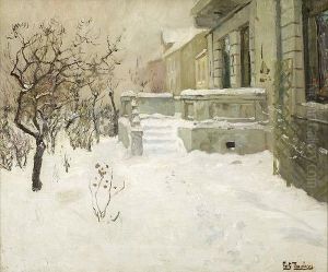Hagetrapp I Sne by Fritz Thaulow