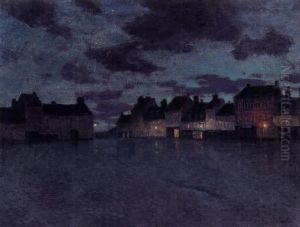 Market Place In France by Fritz Thaulow