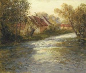 A French River Landscape by Fritz Thaulow