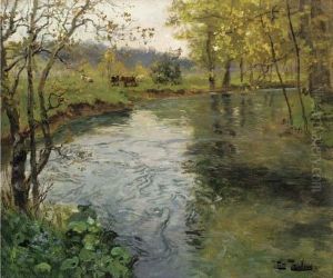 A Landscape With Cows By A Stream A Landscape With Cows By A Stream