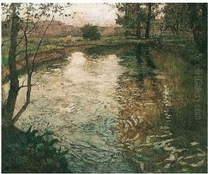 Elvelandskap (the River) by Fritz Thaulow
