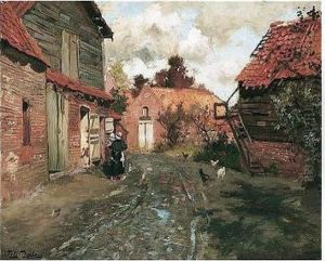 Fransk Landsby (a French Village) by Fritz Thaulow