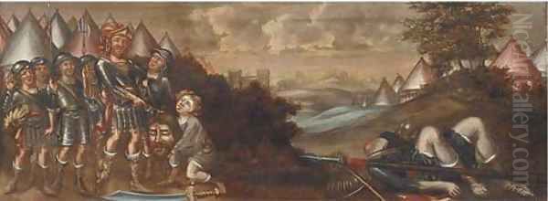 David and Goliath, an overmantle - view 1