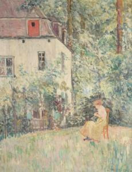 Lady In A Garden - view 1