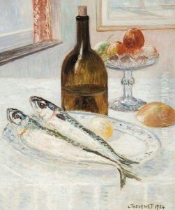 Harengs, Coupe A Fruits Et Bouteille Harengs, Coupe A Fruits Et Bouteille