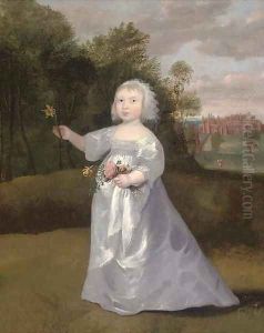 Portrait of a young girl by English Provincial School