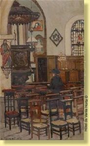 Madame Thevenet A L'eglise by Louis Thevenet