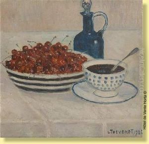 Nature Morte Au Plat De Cerises by Louis Thevenet