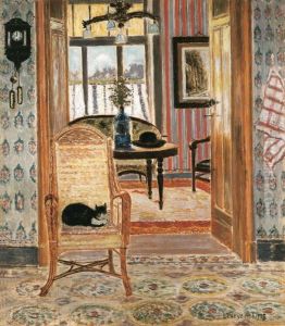 Interior With Sleeping Cat (sunday Morning In The Summertime) (1928) by Louis Thevenet
