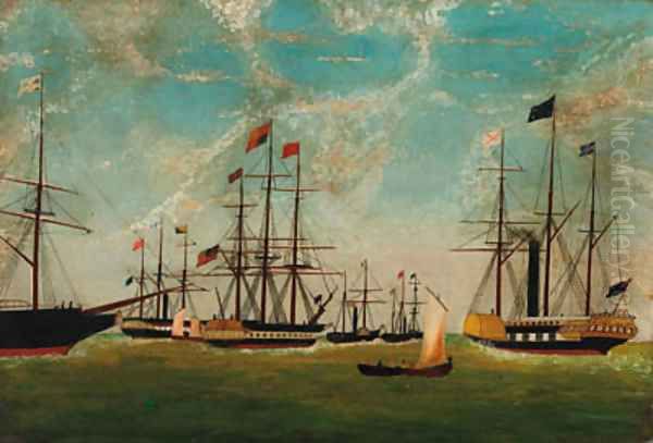 Shipping at anchor - view 1