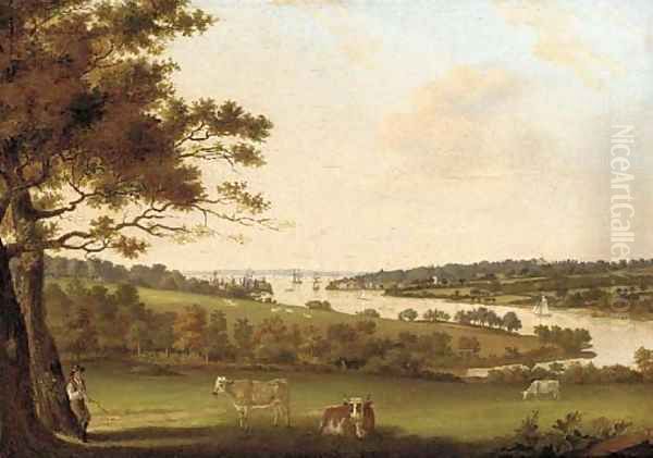 Shipping in an estuary - view 1
