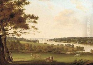 Shipping in an estuary by English Provincial School