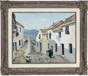 Villagers On The Street In Mijas, Spain by Anthony Thieme