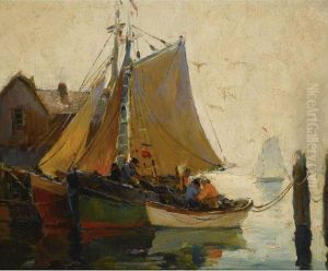 Boats In Rockport Harbor by Anthony Thieme