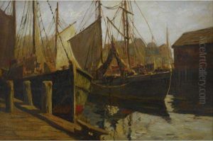 Ships In Harbor by Anthony Thieme