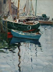 Gray Morning, Rockport Harbor by Anthony Thieme