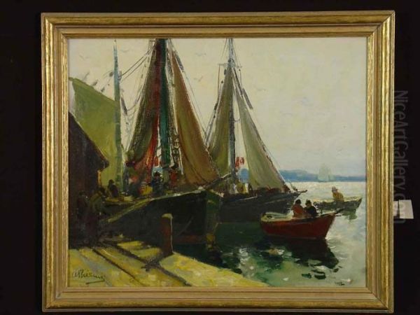 Segelboote Im Hafen (drying Sails) - view 1