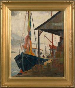 Fishing Boats At Gloucester by Anthony Thieme