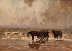 Crevetten- Und Muschelfischer Am Nordseestrand