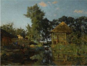 A Washerwoman, Giethoorn by Willem Bastiaan Tholen