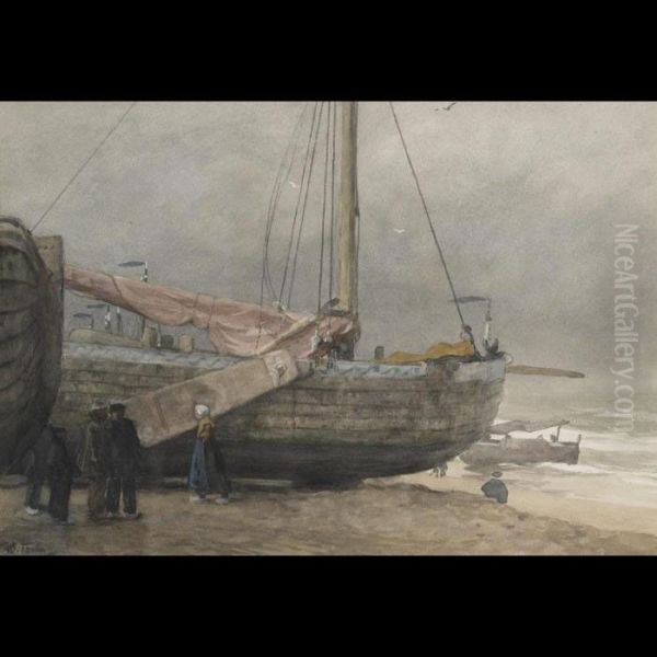 Fisherfolk On The Beach - view 1