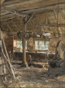Children At Play In The Workshop by Willem Bastiaan Tholen