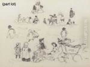 Two Studies Of Children And Their Nannies by Willem Bastiaan Tholen