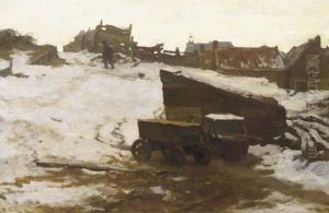 Winter: Scheveningen Beach In The Snow by Willem Bastiaan Tholen